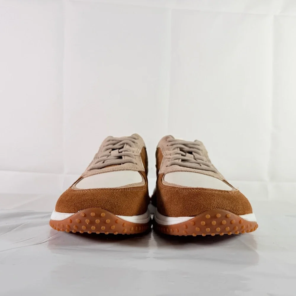 Clarks Men's Puxton Run Suede Sneakers Dark Tan Combi 10.5 M New